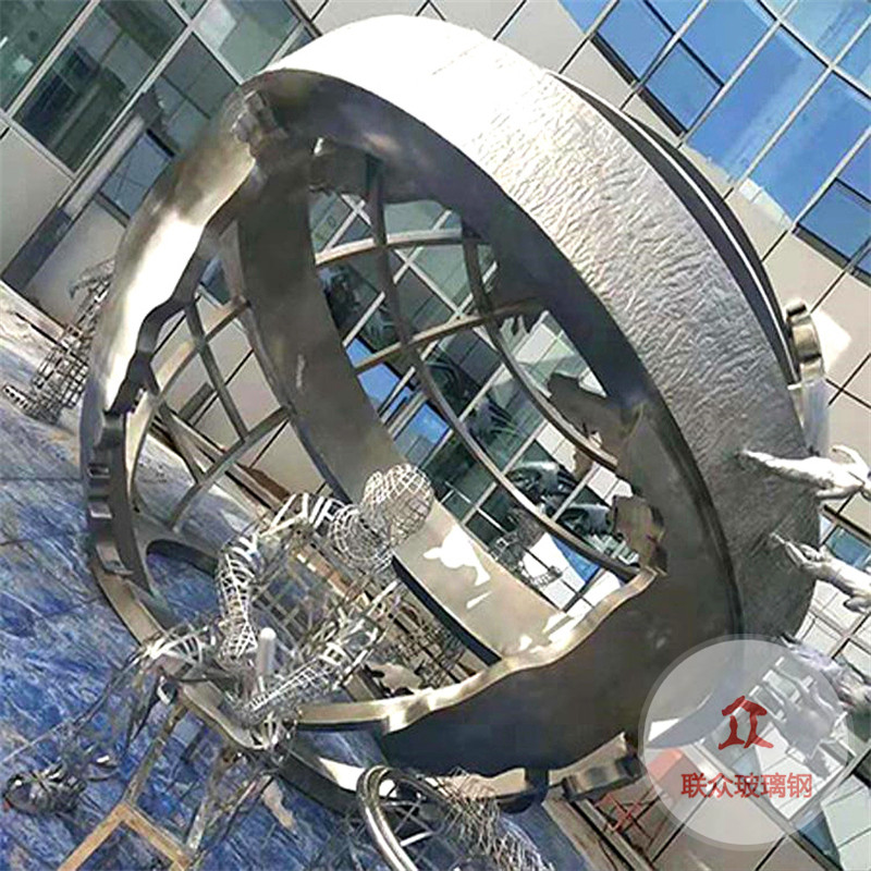 不銹鋼海豚動(dòng)物雕塑抽象魚大型酒店廣場園林景觀裝飾擺件生產(chǎn)廠家