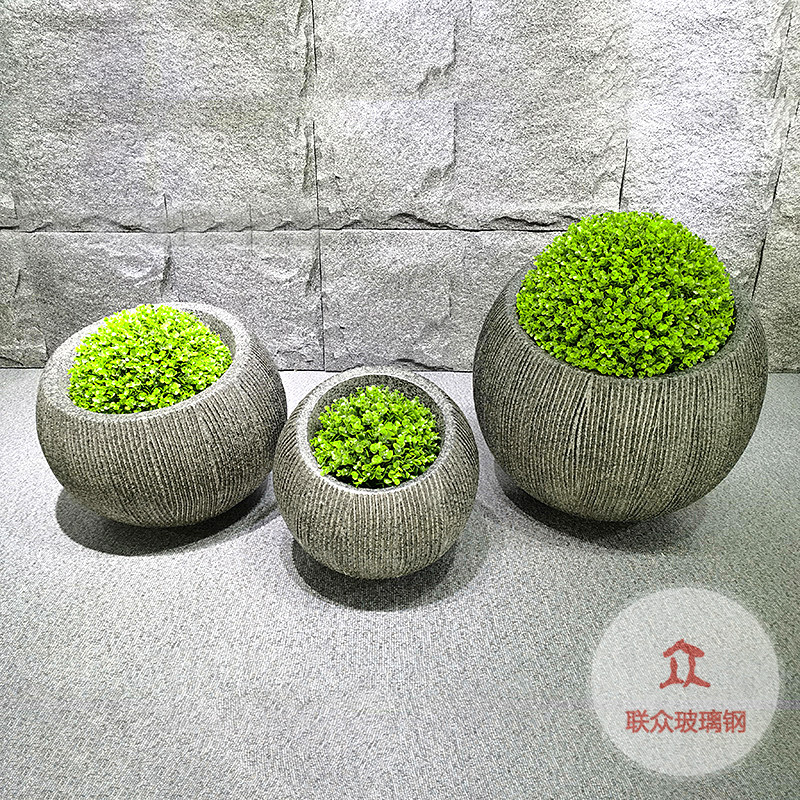 玻璃鋼花盆景觀藝術(shù)品落地花盆戶外商場別墅酒店美陳花瓶擺件新款