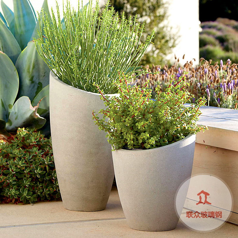 商場酒店玻璃鋼大花盆組合創(chuàng)意異形美陳花器戶外廣場落地花缽花箱