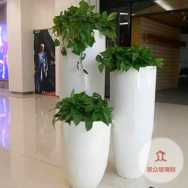 鐵藝玻璃鋼花盆長方形大花箱室外露臺花池花槽陽臺庭院種植仿水泥