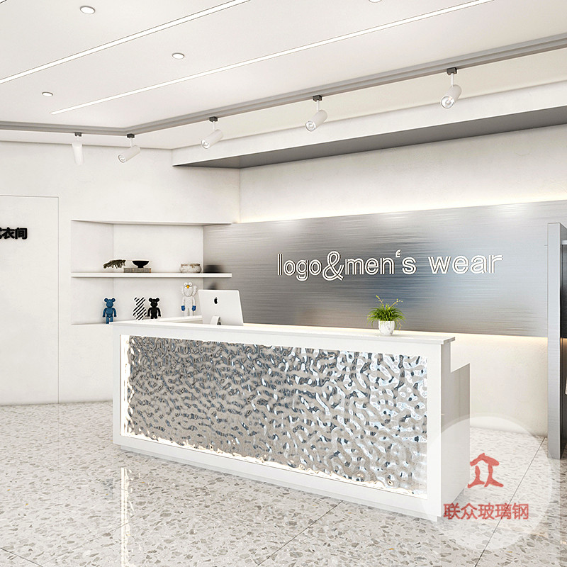 烤漆前臺(tái)公司接待咨詢臺(tái)迎賓創(chuàng)意辦公桌定制玻璃鋼現(xiàn)代美容院吧臺(tái)