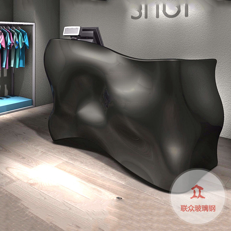 簡(jiǎn)約現(xiàn)代前臺(tái)公司時(shí)尚收銀臺(tái)服裝店吧臺(tái)美容院接待臺(tái)玻璃鋼咨詢(xún)臺(tái)