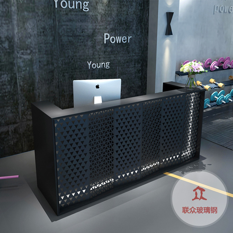 創(chuàng)意異形玻璃鋼烤漆前臺現(xiàn)代公司大堂接待臺售樓部服務(wù)臺吧臺定制