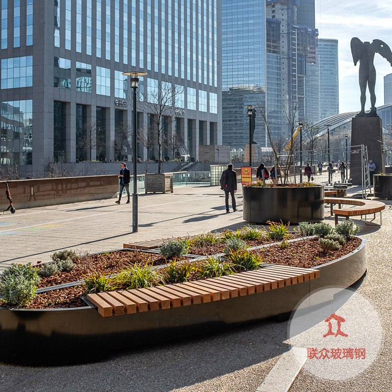 戶外玻璃鋼樹(shù)池座椅定制園林景觀花壇商場(chǎng)公園休息區(qū)異形長(zhǎng)條坐凳