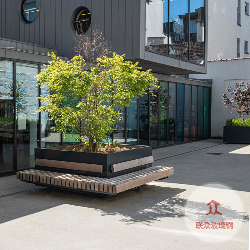戶外休閑座椅商場(chǎng)機(jī)場(chǎng)休閑坐凳公園學(xué)校園林景觀玻璃鋼樹池種植池