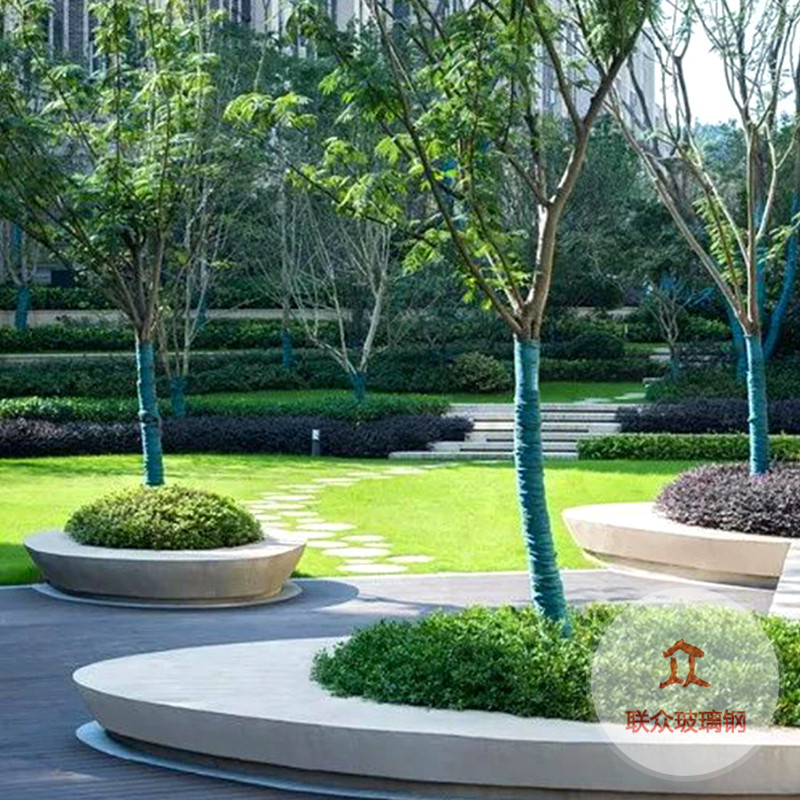 大型不銹鋼坐凳雕塑廠家公園商場(chǎng)美陳異形長(zhǎng)條座椅玻璃鋼樹池雕塑