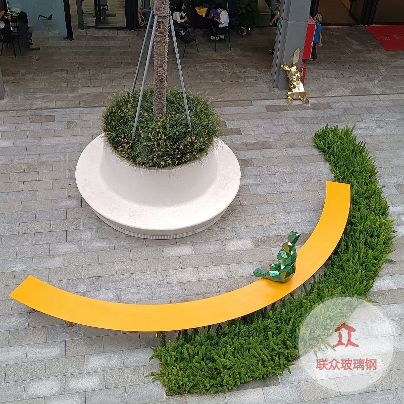 圍椅花壇花池休閑區(qū)公共戶外商場商業(yè)街圓形樹池景觀玻璃鋼座椅