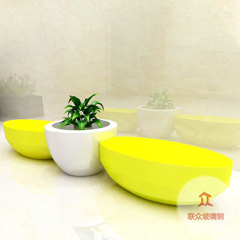 玻璃鋼休閑椅商場(chǎng)酒店室內(nèi)公共休息區(qū)座椅軟包鵝卵石戶外沙發(fā)坐凳