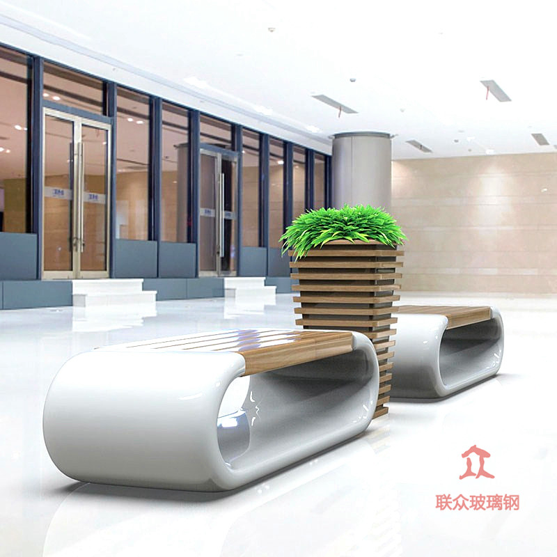 加工定制玻璃鋼異形座椅休閑椅商場(chǎng)公園學(xué)校等候椅戶外坐凳樹池凳